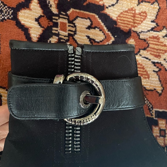 Stuart Weitzman Ankle Leather Boots Fur Lined Zipper Wedge Black Buckle 6.5 N - Picture 6 of 13